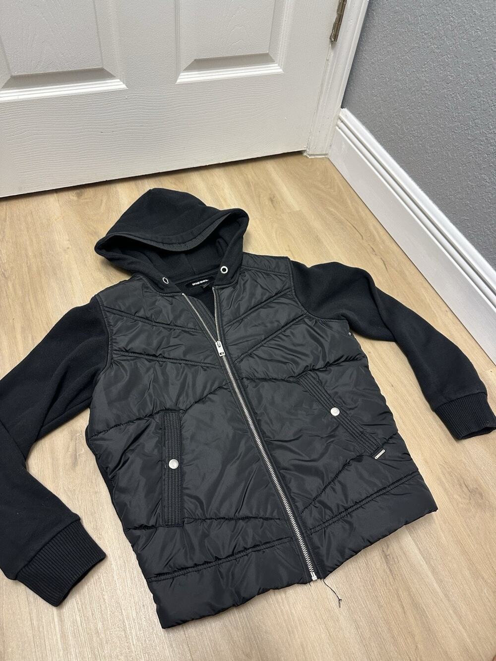 Diesel Extreme Hooded Jacket Black Mens Size S